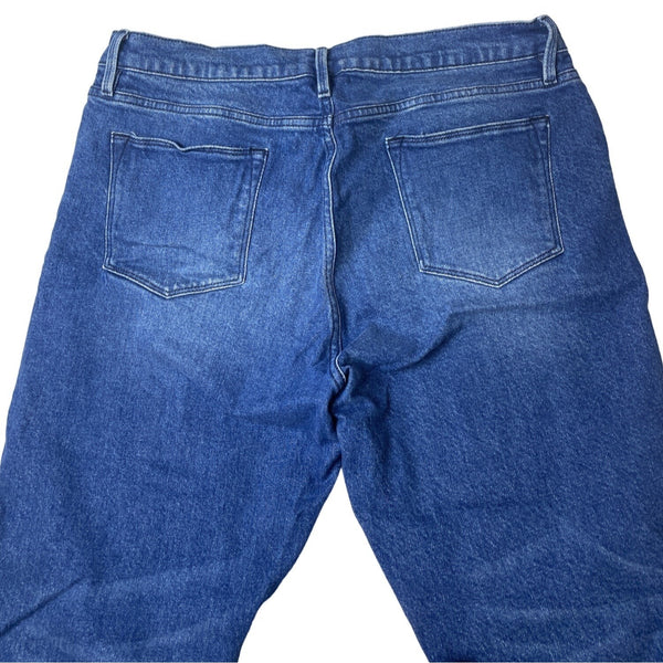 Frame Women's Blue Le High Rise Straight Crop Raw Hem Jeans Sz 33