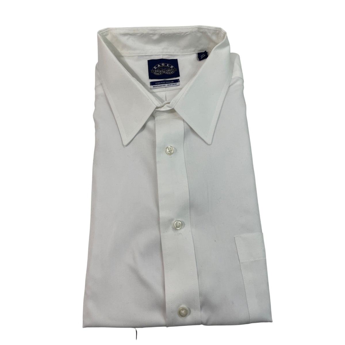 Eagle Shirtmakers Mens White Regular Fit Dress Shirt Size XL (17.5 32-33)