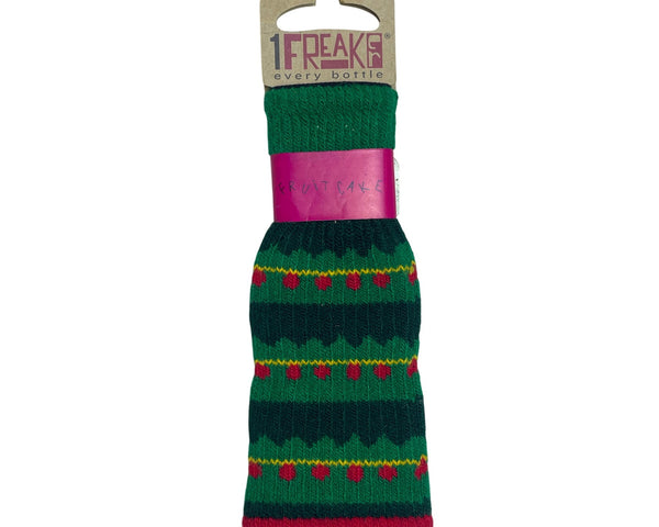 Freaker USA Insulating Multicolor Knit Bottle Sleeve Fruitcake Pattern One Size Adjustable