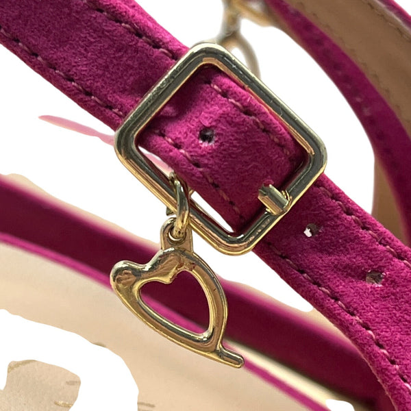 Thalia Sodi Fuchsia Peep Toe Heart Charm Slingback Luziaf Heels Sizze 9.5M-New