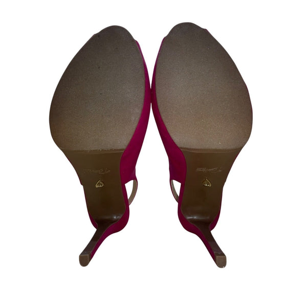 Thalia Sodi Fuchsia Peep Toe Heart Charm Slingback Luziaf Heels Sizze 9.5M-New