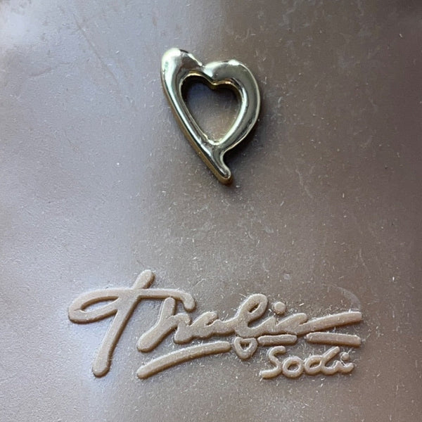 Thalia Sodi Fuchsia Peep Toe Heart Charm Slingback Luziaf Heels Sizze 9.5M-New