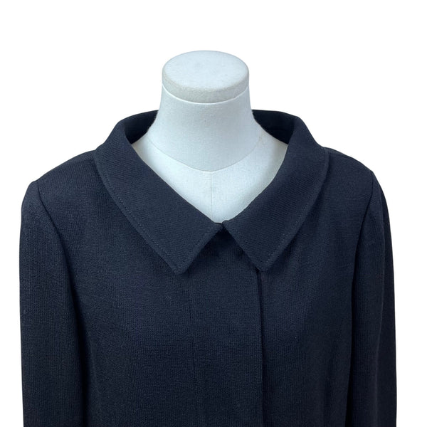 St. John Caviar Women’s Black Textured Blazer Button Front Jacket Sz 12