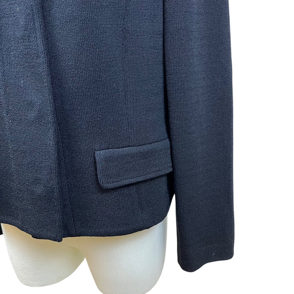 St. John Caviar Women’s Black Textured Blazer Button Front Jacket Sz 12