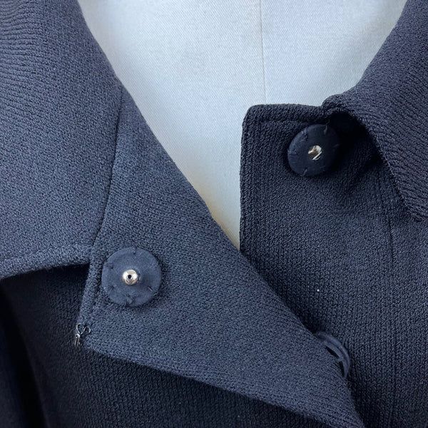 St. John Caviar Women’s Black Textured Blazer Button Front Jacket Sz 12