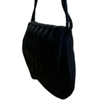 Vintage Handmade Women’s Black Quilted Woven Strap Crossbody Clutch Size S