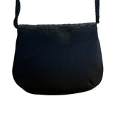 Vintage Handmade Women’s Black Quilted Woven Strap Crossbody Clutch Size S