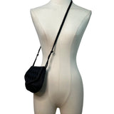 Vintage Handmade Women’s Black Quilted Woven Strap Crossbody Clutch Size S