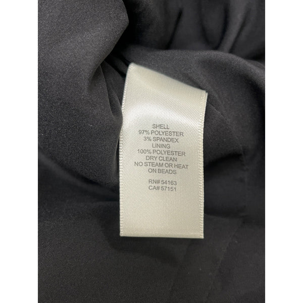 Eliza J Black Satin One-Shoulder Dress With Beaded Embellishment Sz 6 - New