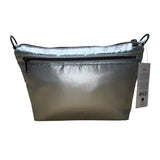 Lug Womens Quilted With Adjustable Straps & Floral Lining Silver Crossbody Bag