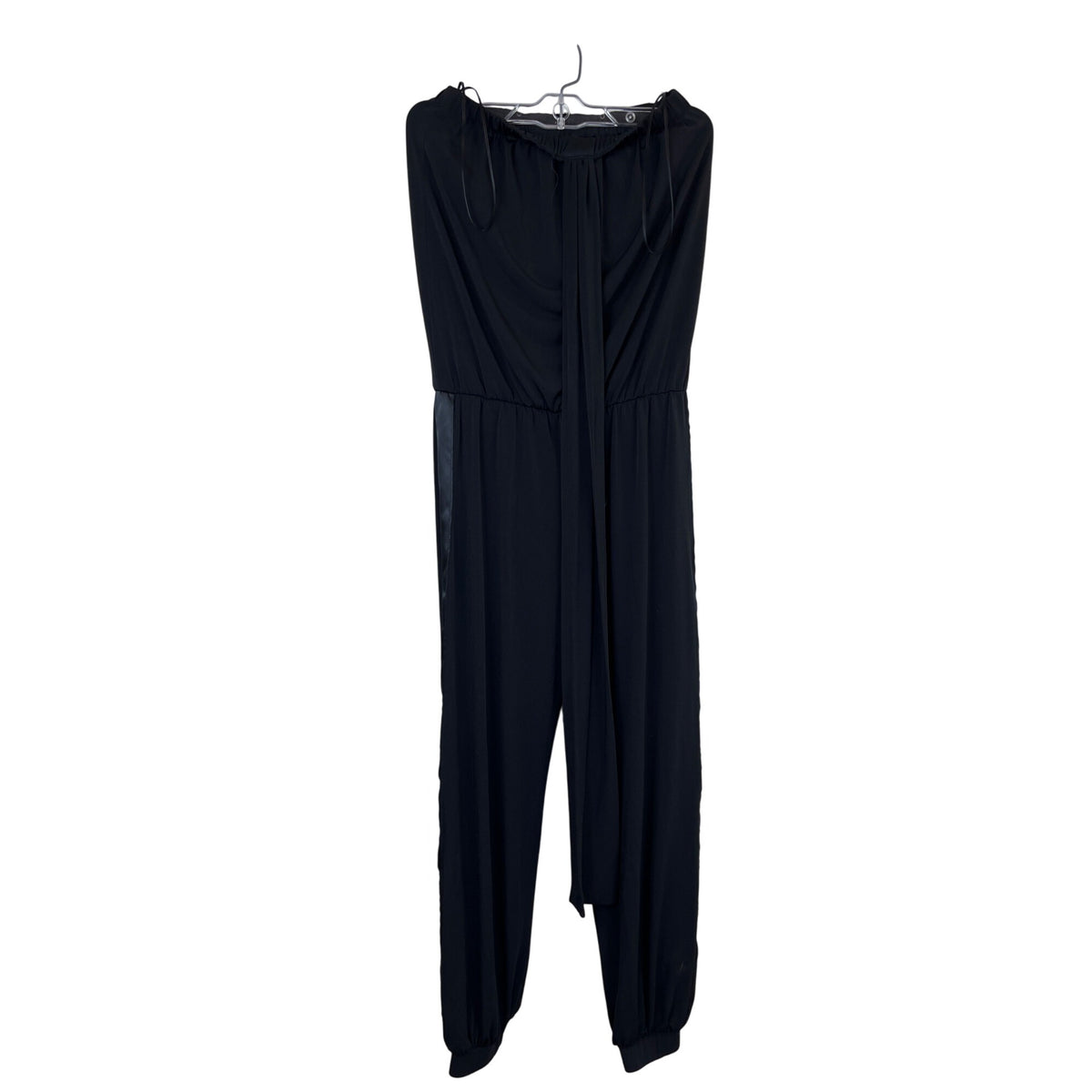 BD Junior Womens Black Polyester Strapless Jumpsuit Elastic Waist Ankle Cuffs USA