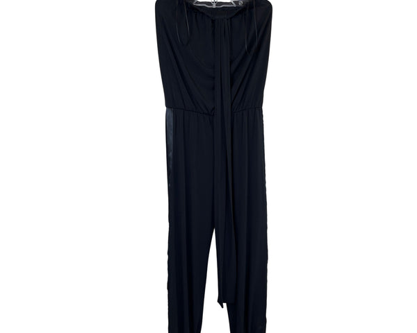 BD Junior Womens Black Polyester Strapless Jumpsuit Elastic Waist Ankle Cuffs USA