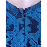 Tabitha Sleeveless Textured Back Cutout Fitted Dress Womens Blue Sz 8