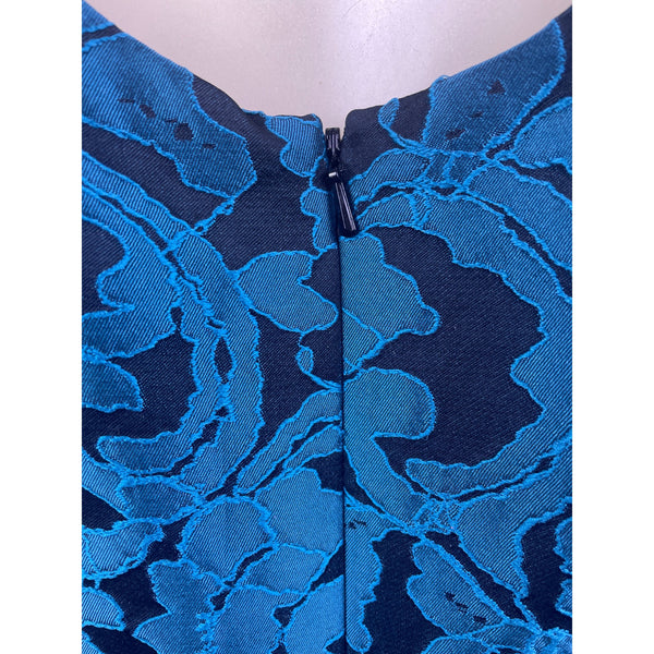 Tabitha Sleeveless Textured Back Cutout Fitted Dress Womens Blue Sz 8
