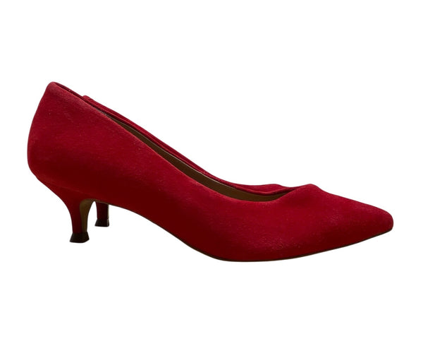 Vionic Red Suede Josie Orthotic Kitten Heel Pointed Toe Pumps Size 5