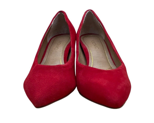 Vionic Red Suede Josie Orthotic Kitten Heel Pointed Toe Pumps Size 5