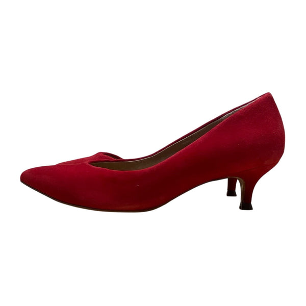 Vionic Red Suede Josie Orthotic Kitten Heel Pointed Toe Pumps Size 5