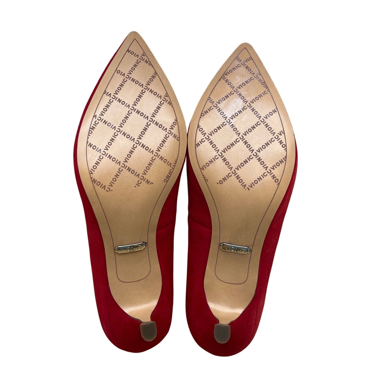 Vionic Red Suede Josie Orthotic Kitten Heel Pointed Toe Pumps Size 5