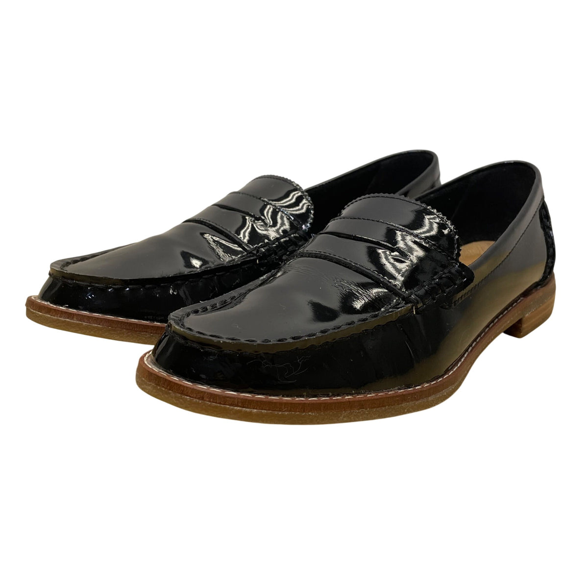 Sperry Women’s Black Patent Leather Cushioned Sole Casual Loafers Size 8