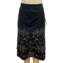 Silkland Black Floral Embroidered Midi Skirt Womens Elegant Design Sz 8 - New