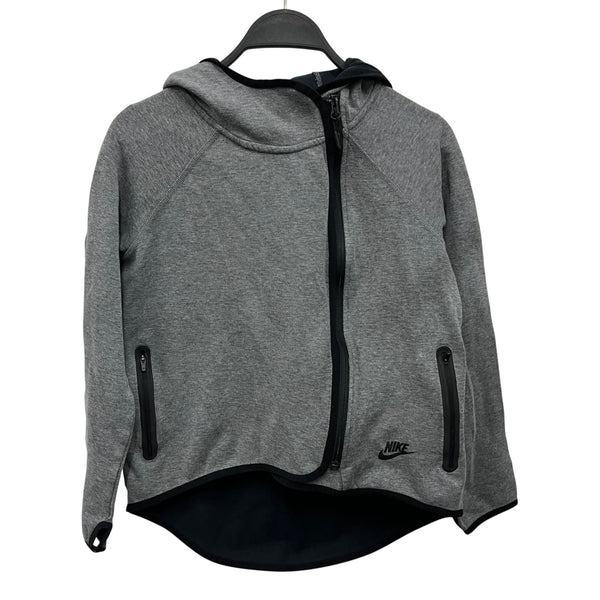 Nike Womens Gray Fleece Full-Zip Hooded Jacket XS Lightweight Stylish Design