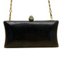 Urban Expressions Black Faux Snake Skin Gold Chain & Rhinestones Clasp Clutch