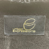 Urban Expressions Black Faux Snake Skin Gold Chain & Rhinestones Clasp Clutch
