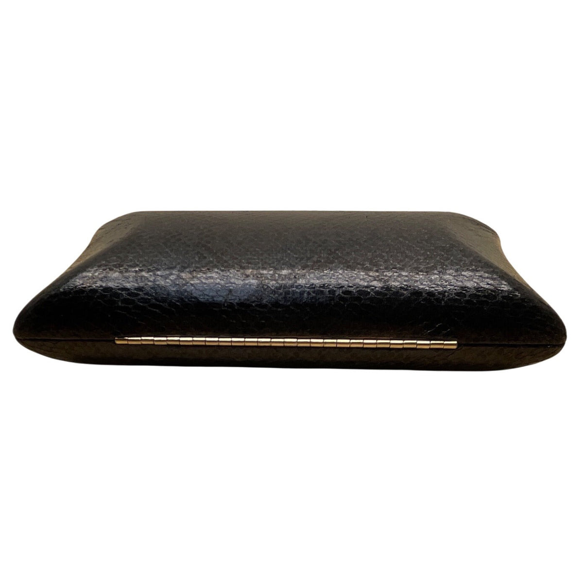 Urban Expressions Black Faux Snake Skin Gold Chain & Rhinestones Clasp Clutch