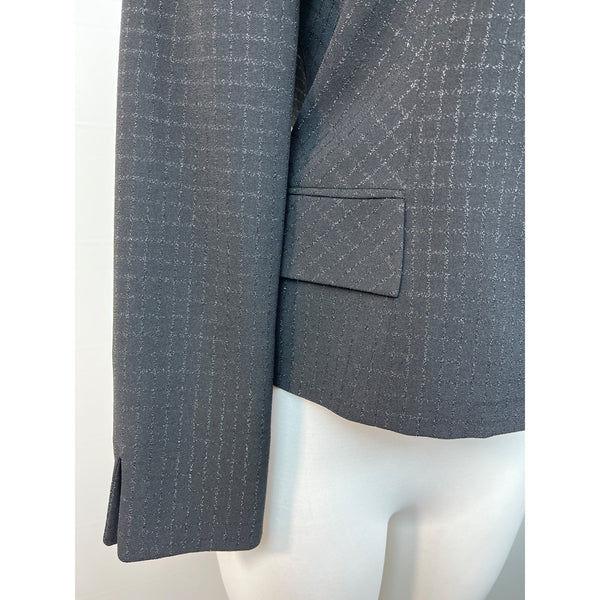 Christian Women's Black 4 Button Up Closure With Removable Collar Blazer 10