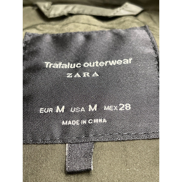 Zara Trafaluc Womens Green Puffer Hooded Vest Lightweight Quilted Outdoor Size M