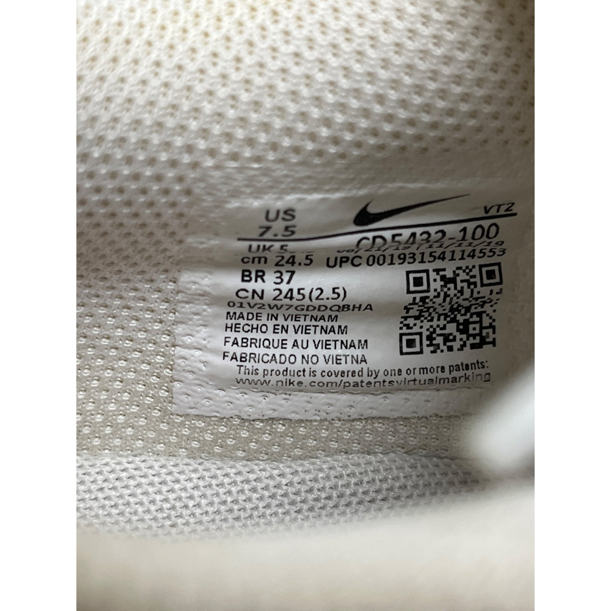 Nike Air Max Womens White Black Pink Mesh Athletic Sneakers 7.5 USA