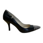 Michael Kors Black/Dark Sand Embossed Leather Cape Toe Haylen Pumps Size 9.5M
