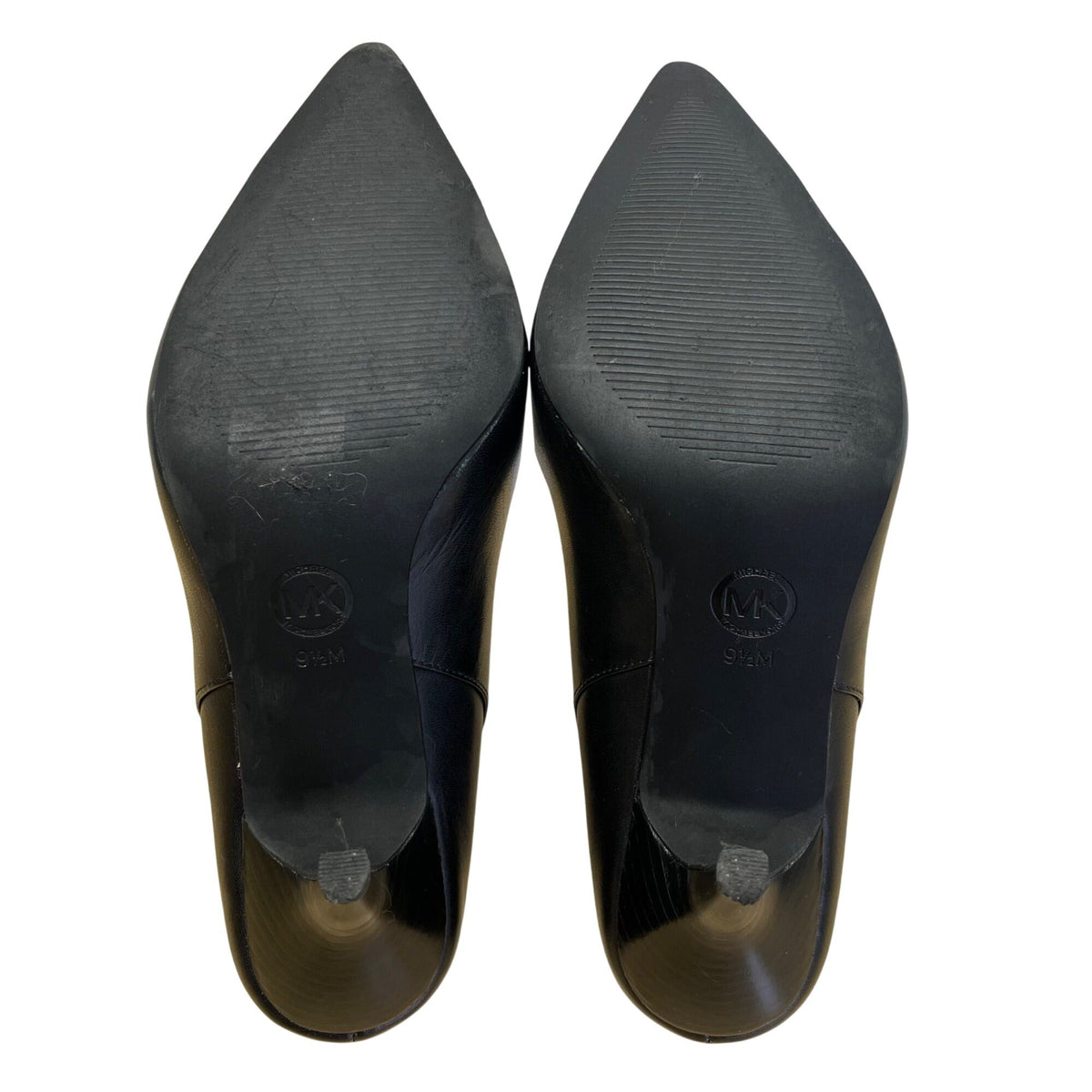 Michael Kors Black/Dark Sand Embossed Leather Cape Toe Haylen Pumps Size 9.5M
