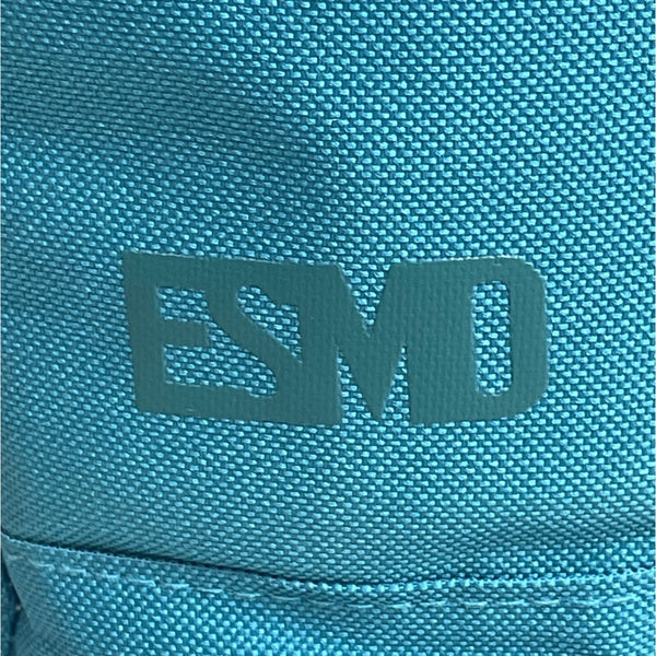 Esmo Women's Aqua Blue Multicolor Tiles Graph Tablet Crossbody Bag Sz M - NWT