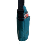Esmo Women's Aqua Blue Multicolor Tiles Graph Tablet Crossbody Bag Sz M - NWT