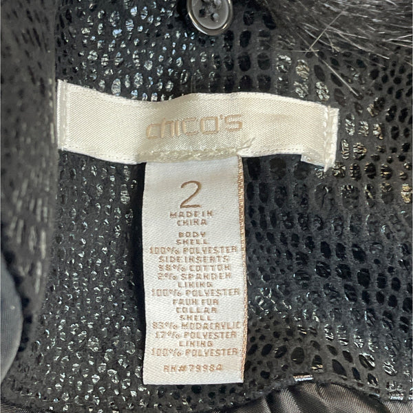 Chico’s Women's Black Blazer Size 2 (EUR 34)