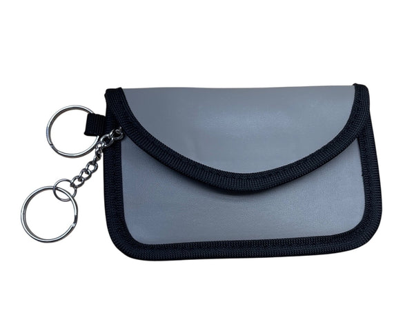 High Road Grey & Black RFID Blocking Pouch With Key chain Card Holder Sz S
