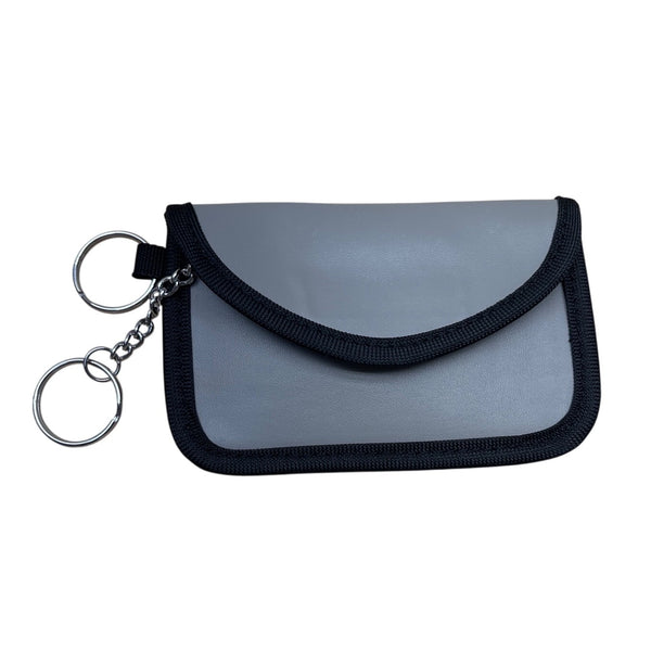 High Road Grey & Black RFID Blocking Pouch With Key chain Card Holder Sz S