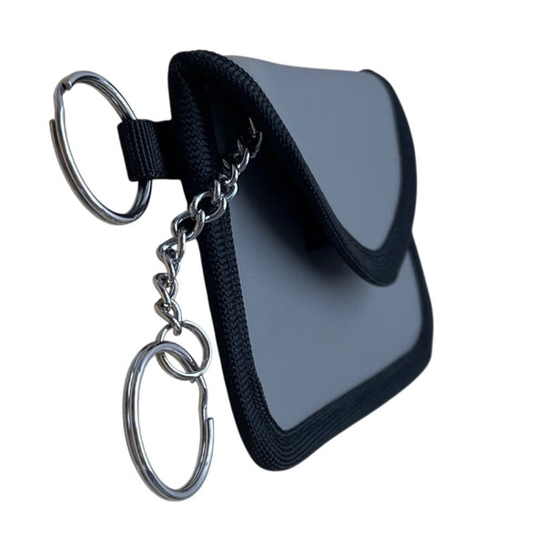 High Road Grey & Black RFID Blocking Pouch With Key chain Card Holder Sz S