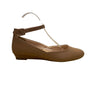 Dreampairs Women’s Brown Faux Leather Ankle Strap Round Toe Flat Shoes Size 11