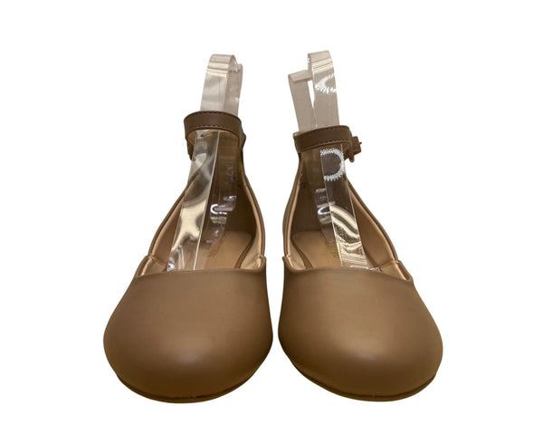 Dreampairs Women’s Brown Faux Leather Ankle Strap Round Toe Flat Shoes Size 11