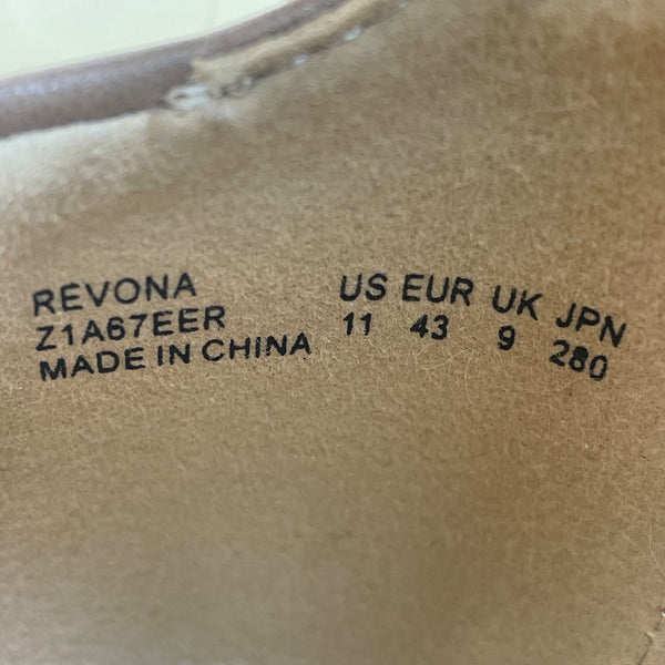 Dreampairs Women’s Brown Faux Leather Ankle Strap Round Toe Flat Shoes Size 11