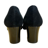 Donald J Pliner Women’s Black Kid Suede Jevi-KS Block Heel Pumps Size 6.5M
