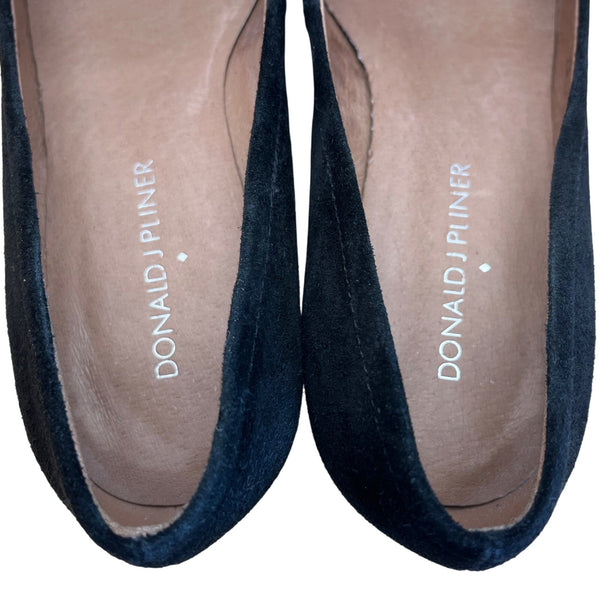 Donald J Pliner Women’s Black Kid Suede Jevi-KS Block Heel Pumps Size 6.5M