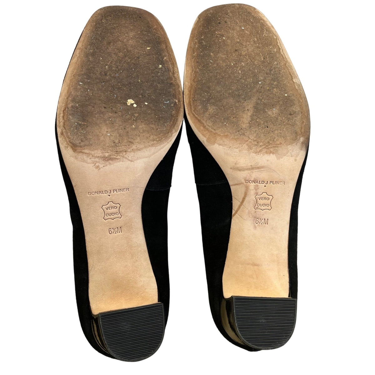 Donald J Pliner Women’s Black Kid Suede Jevi-KS Block Heel Pumps Size 6.5M