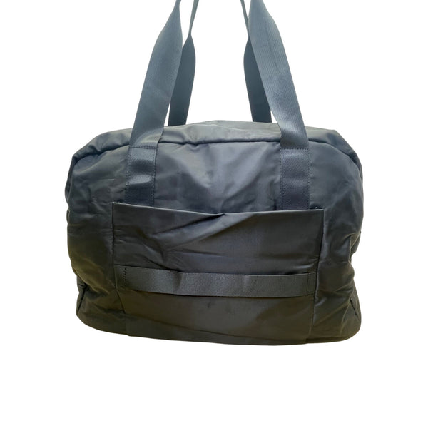 Women’s Black Nylon Travel Gym Crossbody Strap Zipper Detail Duffle Bag  Size L