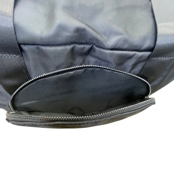 Women’s Black Nylon Travel Gym Crossbody Strap Zipper Detail Duffle Bag  Size L