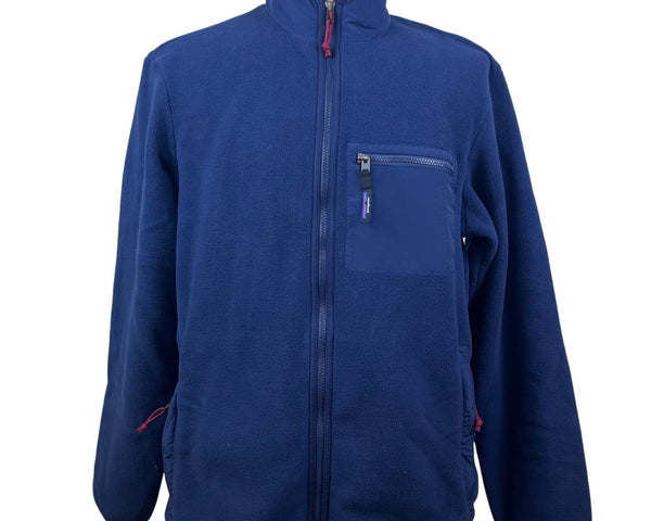 Patagonia Mens Navy Blue Fleece Full-Zip Jacket Polartec Trim-Fit Sz L