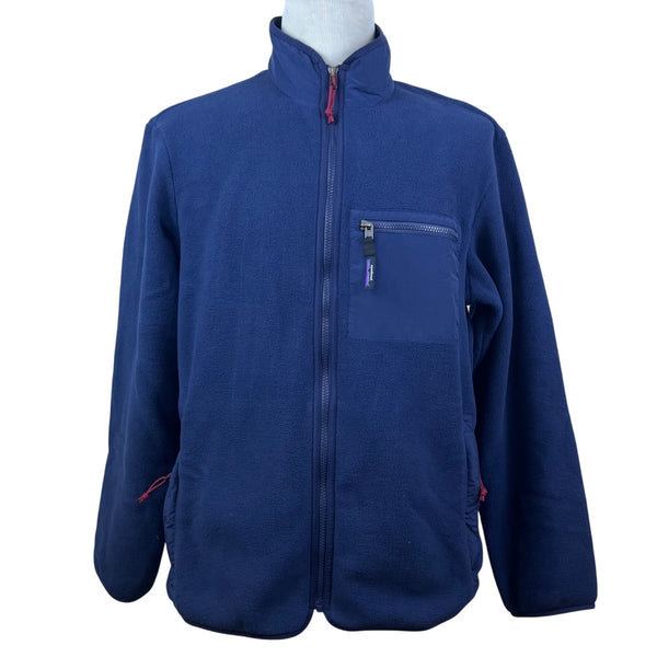 Patagonia Mens Navy Blue Fleece Full-Zip Jacket Polartec Trim-Fit Sz L