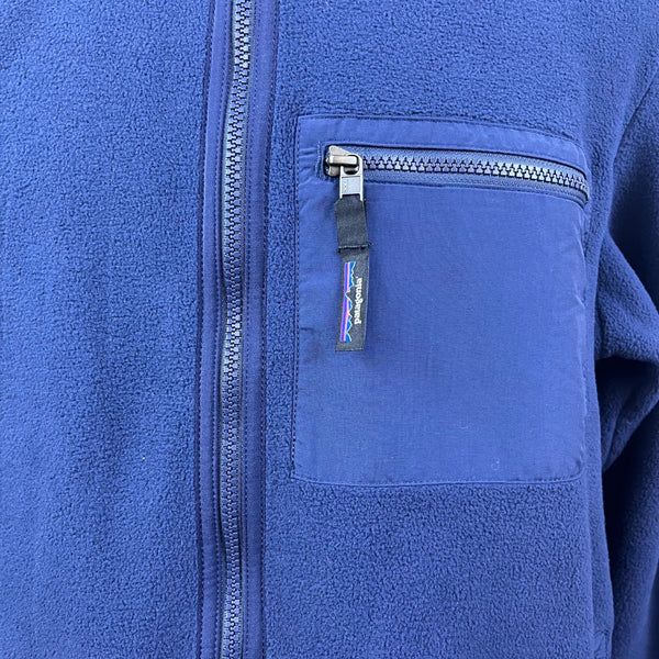 Patagonia Mens Navy Blue Fleece Full-Zip Jacket Polartec Trim-Fit Sz L
